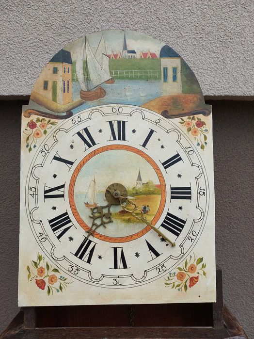 70 Zabytkowy zegar ścienny fryzyjski ogonowy 1844r niekompletny antyk