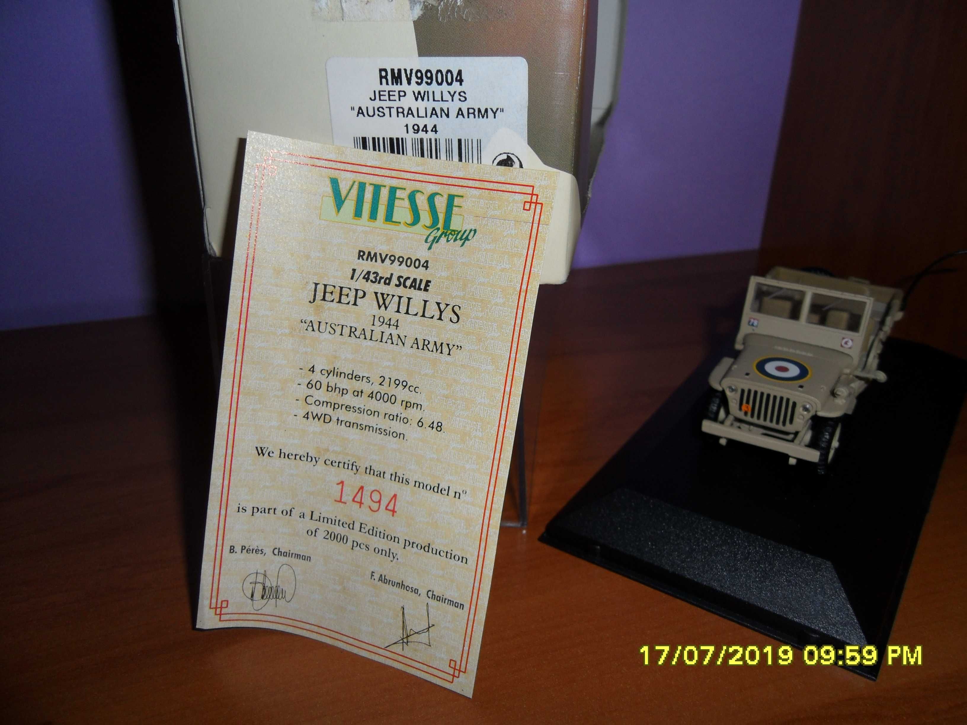 Modelismo, Miniaturas, Models Diecast, Jeep Willys, TT, WWII