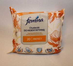 Femina chusteczki do higieny intymnej  FRESH / PROTECT 20 szt.  DUŻO