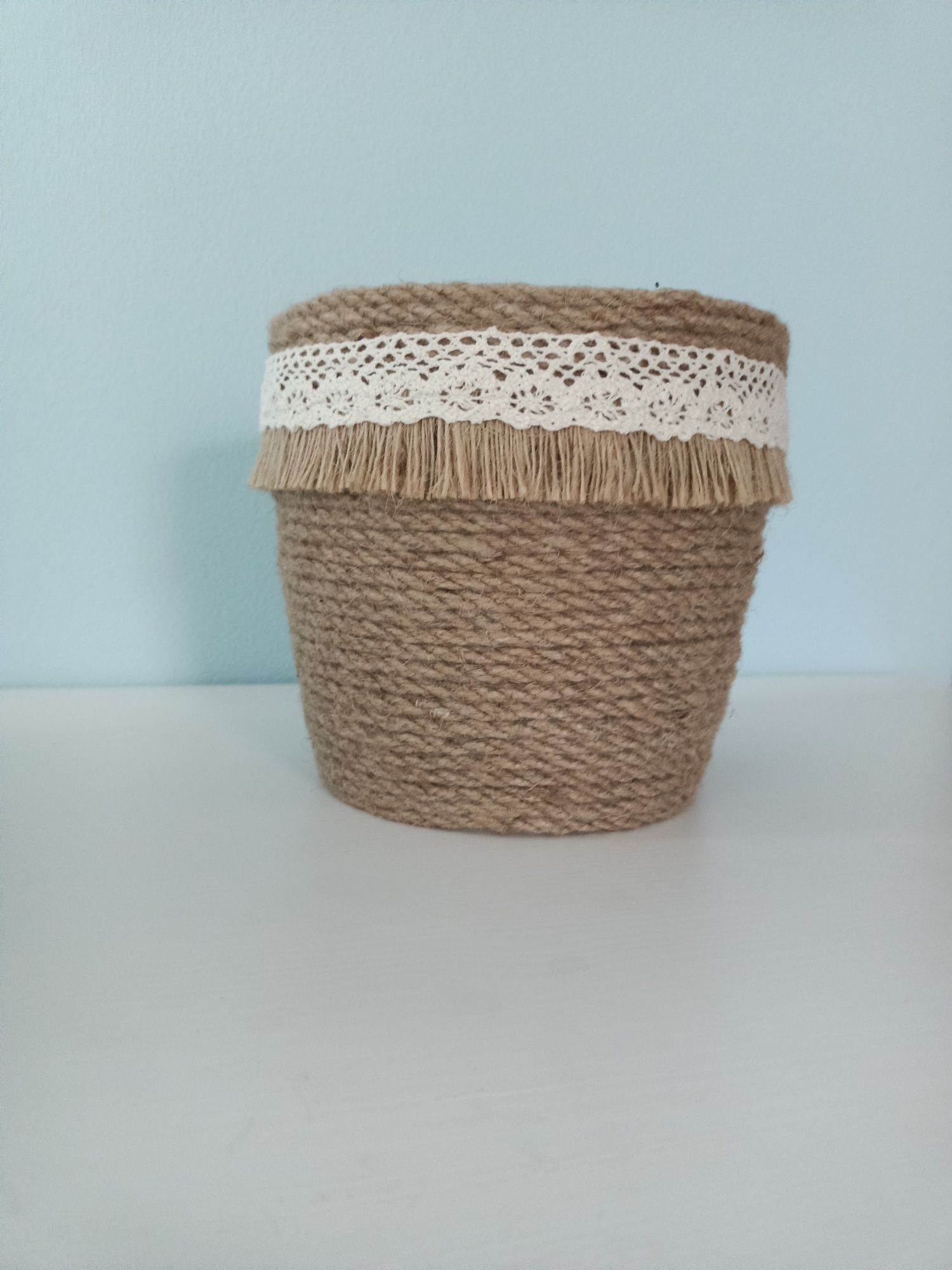 Doniczka osłonka 2w1 w stylu Boho. Średnica 17 cm