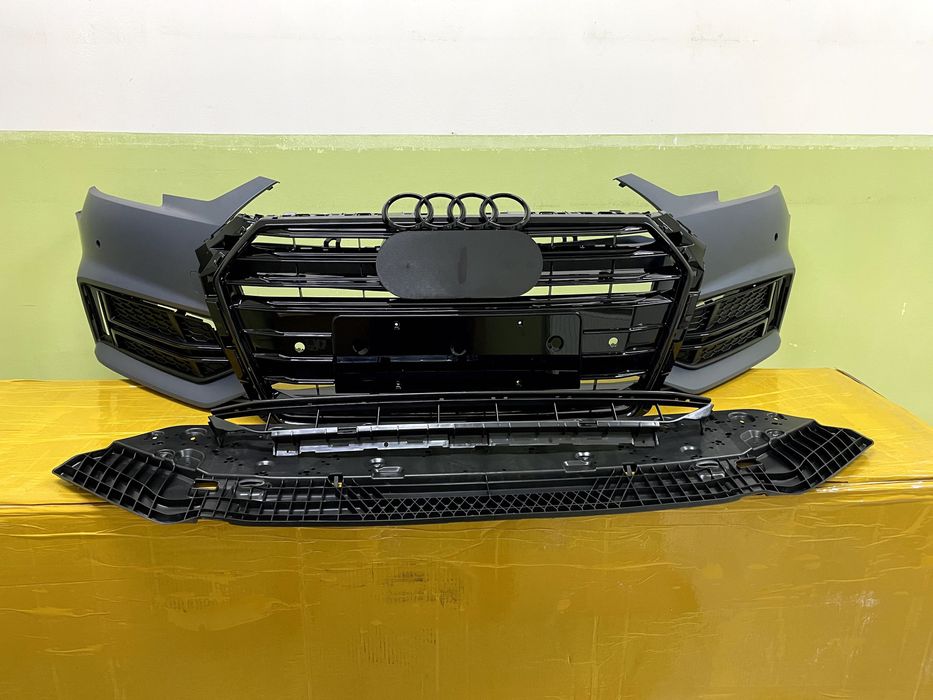 Передній бампер в стилі S-Line на Audi A4 B9 2015,2016,2017,2018,2019р