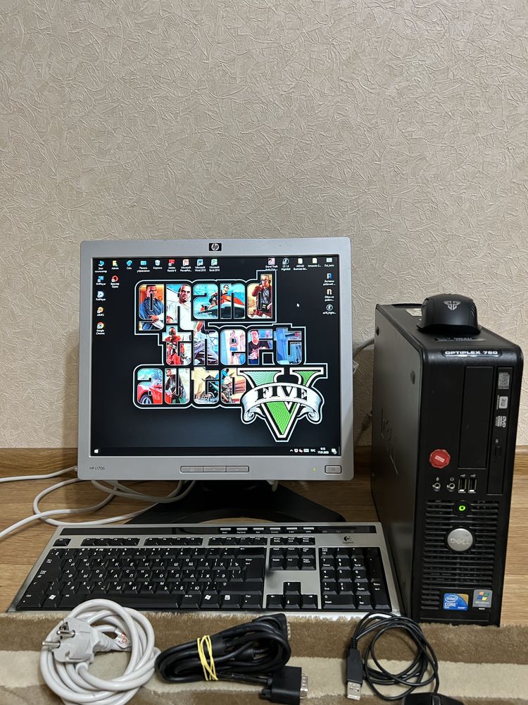Системный блок Dell Optiplex 760 DT + монитор Hewlett Packard HP L1706