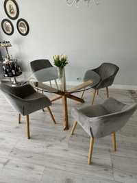 Zestaw do jadalni stół i krzesła tapicerowane