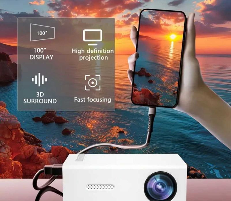 mini projetor com tripé