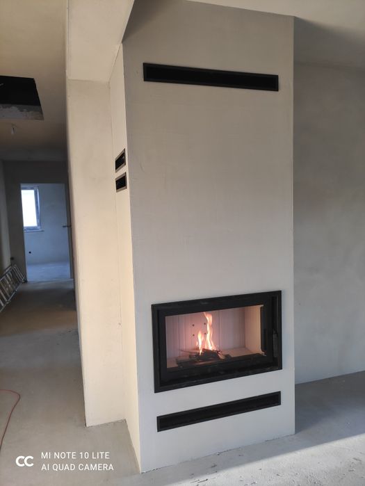 Kominek eko z szybą prostą kominki