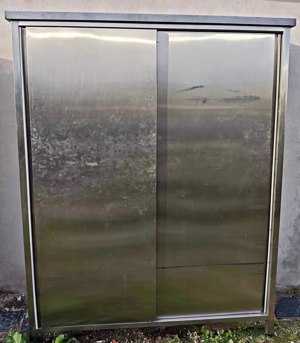Armário Alto em Inox com Portas de Correr