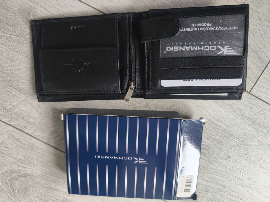 Kochmanski portfel męski skórzany czarny poziomy rfid skóra naturalna