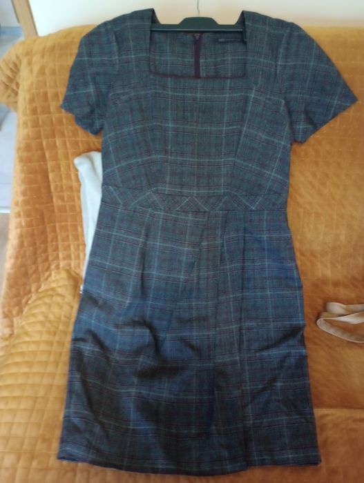 Sprzedam sukienkę w kratkę biuro praca ślub elegancka