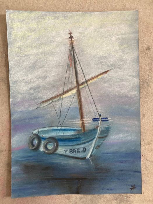 картина «кораблик в море»