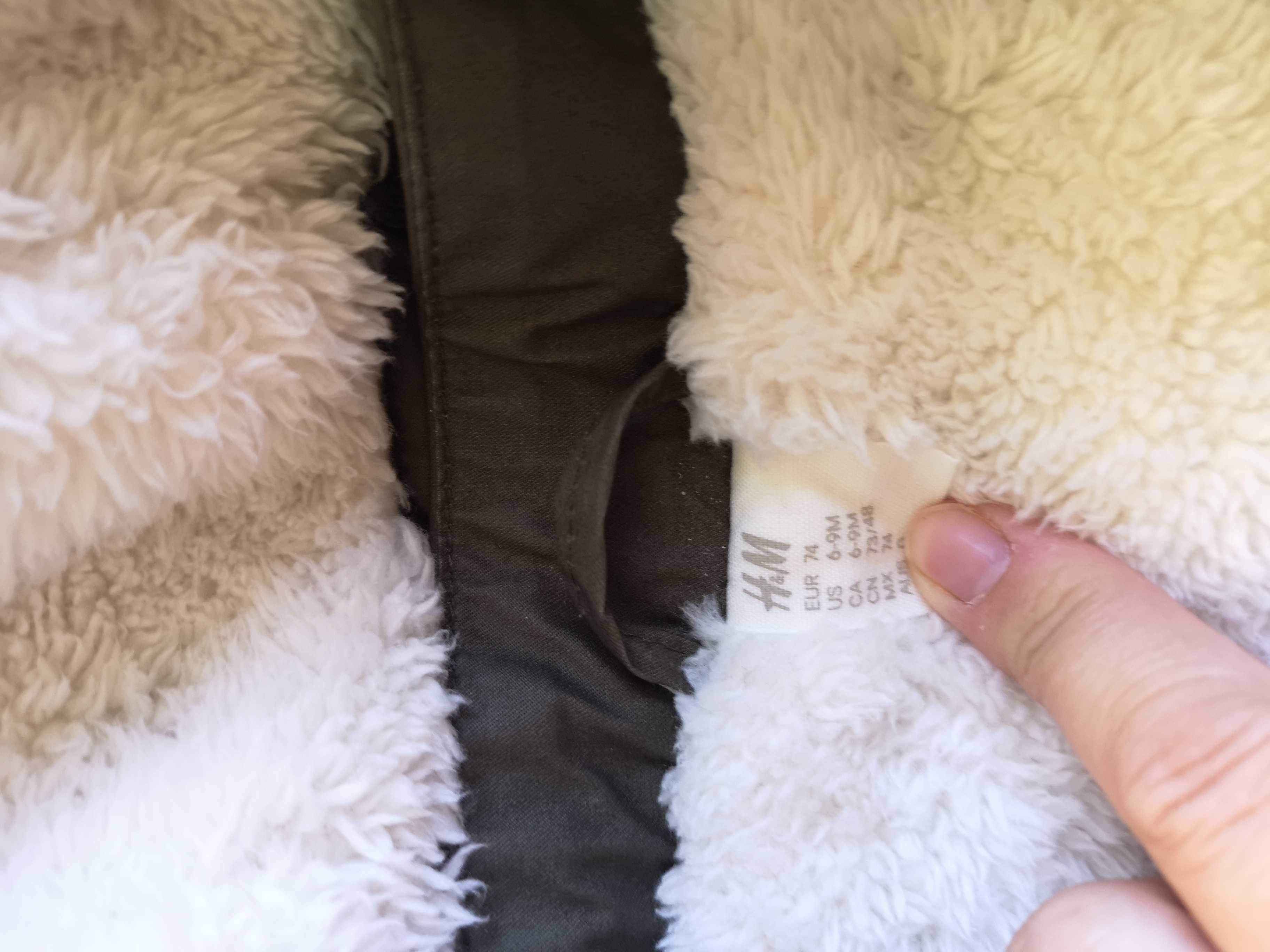 Kurtka dziecięca jesienno zimowa H&M rozmiar 74 kolor khaki