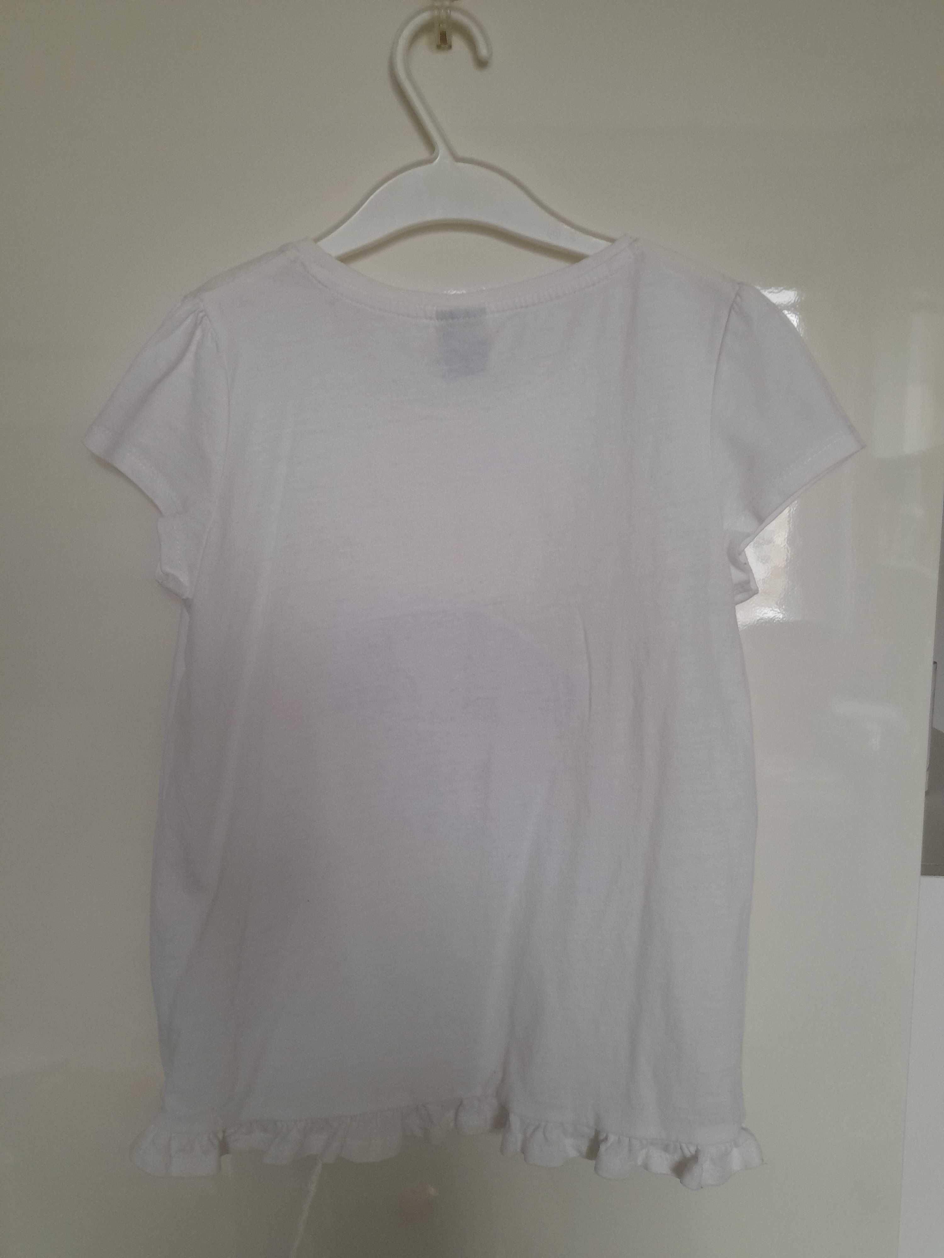 T-shirt biały dziewczęcy r. 128