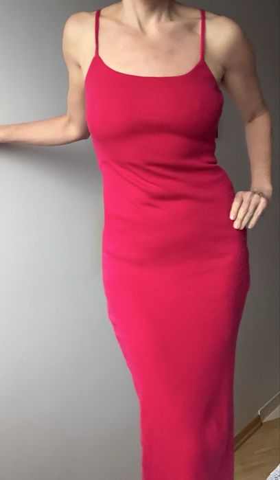 Nudyess sukienka na ramiączkach malinowa S