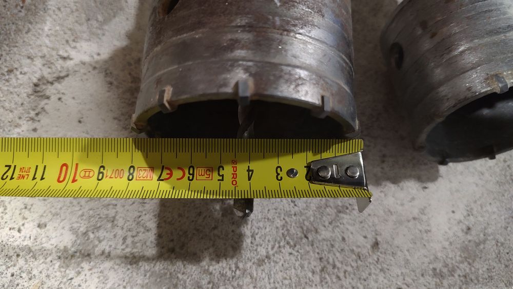 Otwornice do betonu. Wymiary na zdjęciach