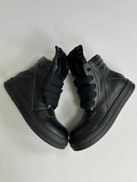 Rick Owens Geobasket Ramones jumbo laces чорні кеди archive кеды 43