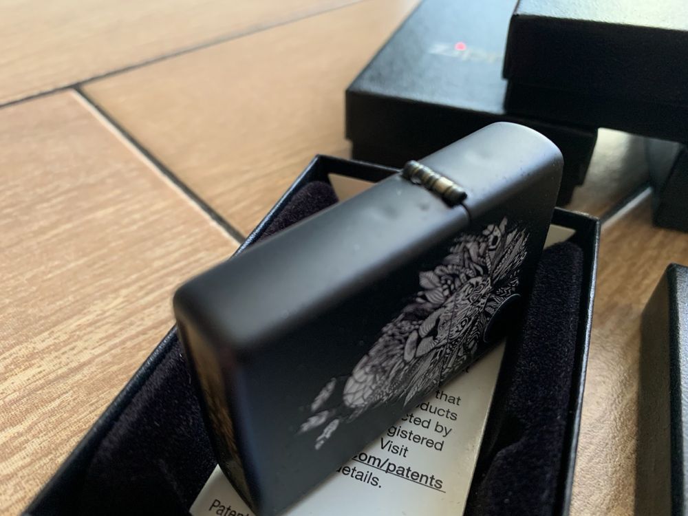 Зажигалка Zippo Lion Aztec Artwork Black Matte.