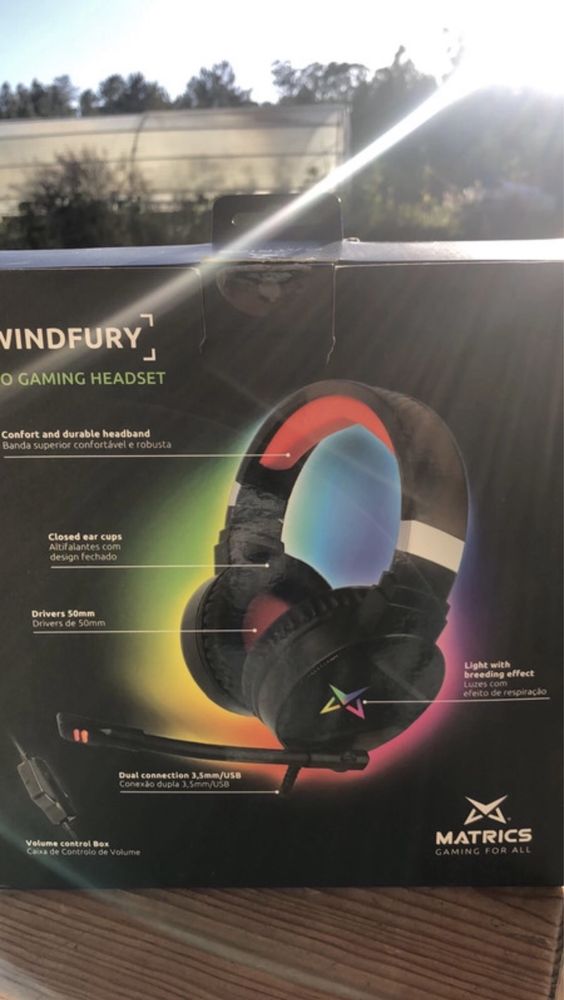 Headset 2.0 gaming windfury RGB (preto) - matrics