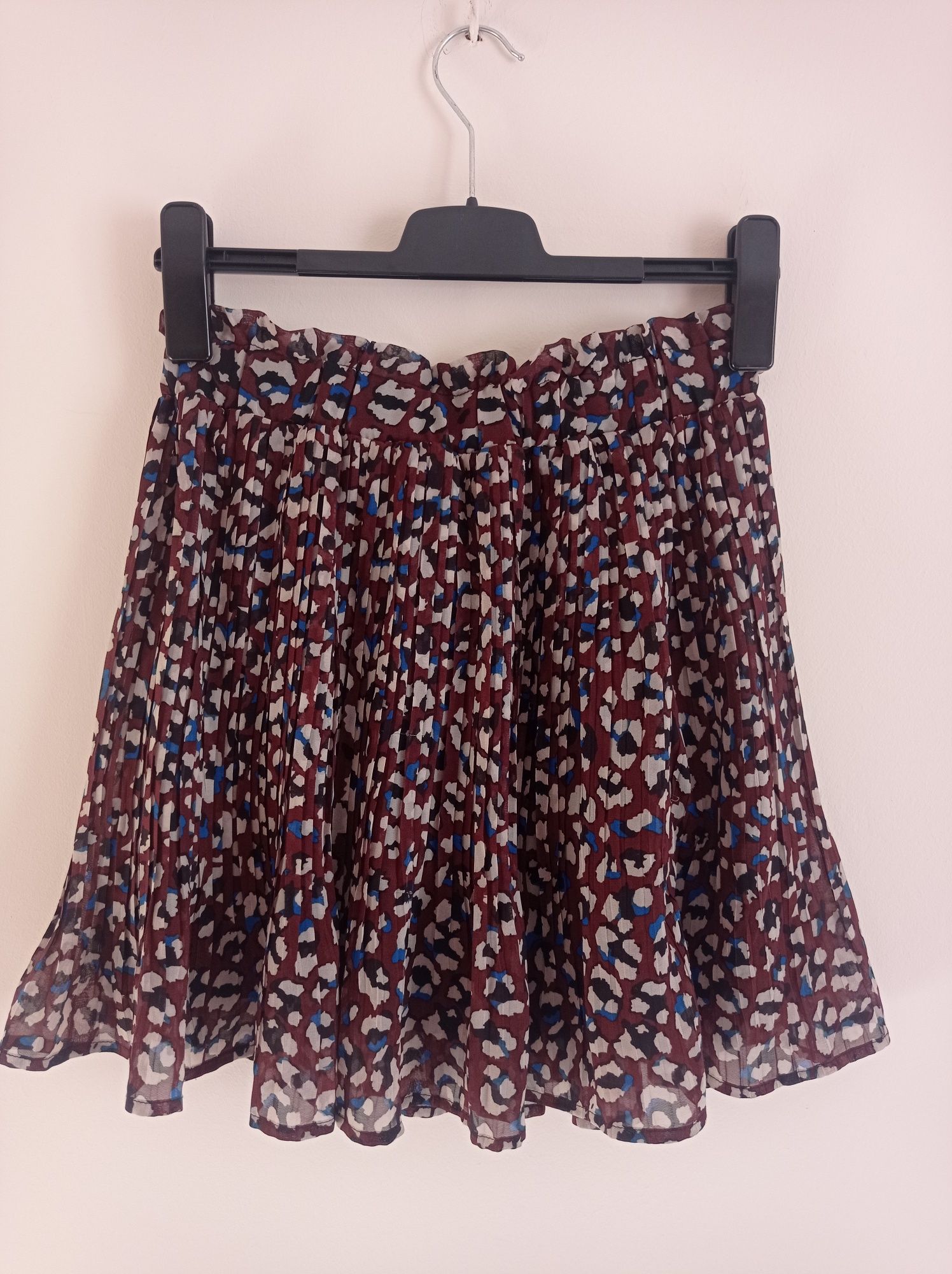 Spódnica spódniczka mini zwiewna falbanki plisowana panterka