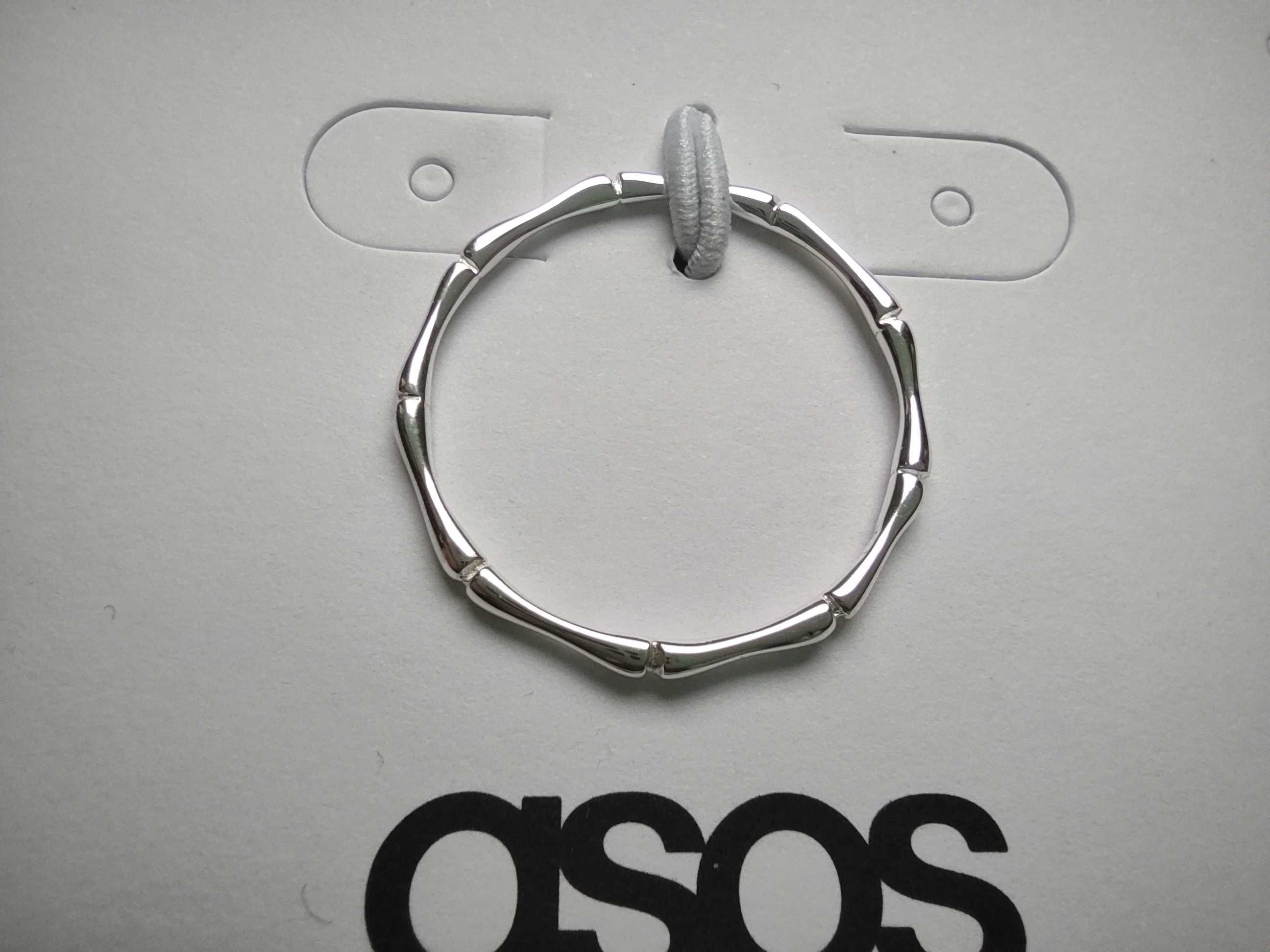 ASOS Design Curve – Pierścionek z motywem bambusa ze srebra NOWY r. M