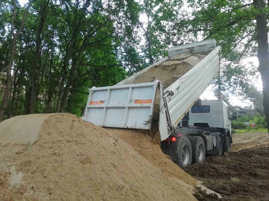 Piasek na zasyp fundamentów, nasypy – transport 20t Szczecin