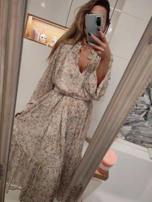 Dluga luzna oversize sukienka duzy rozmiar XXL/XXXL