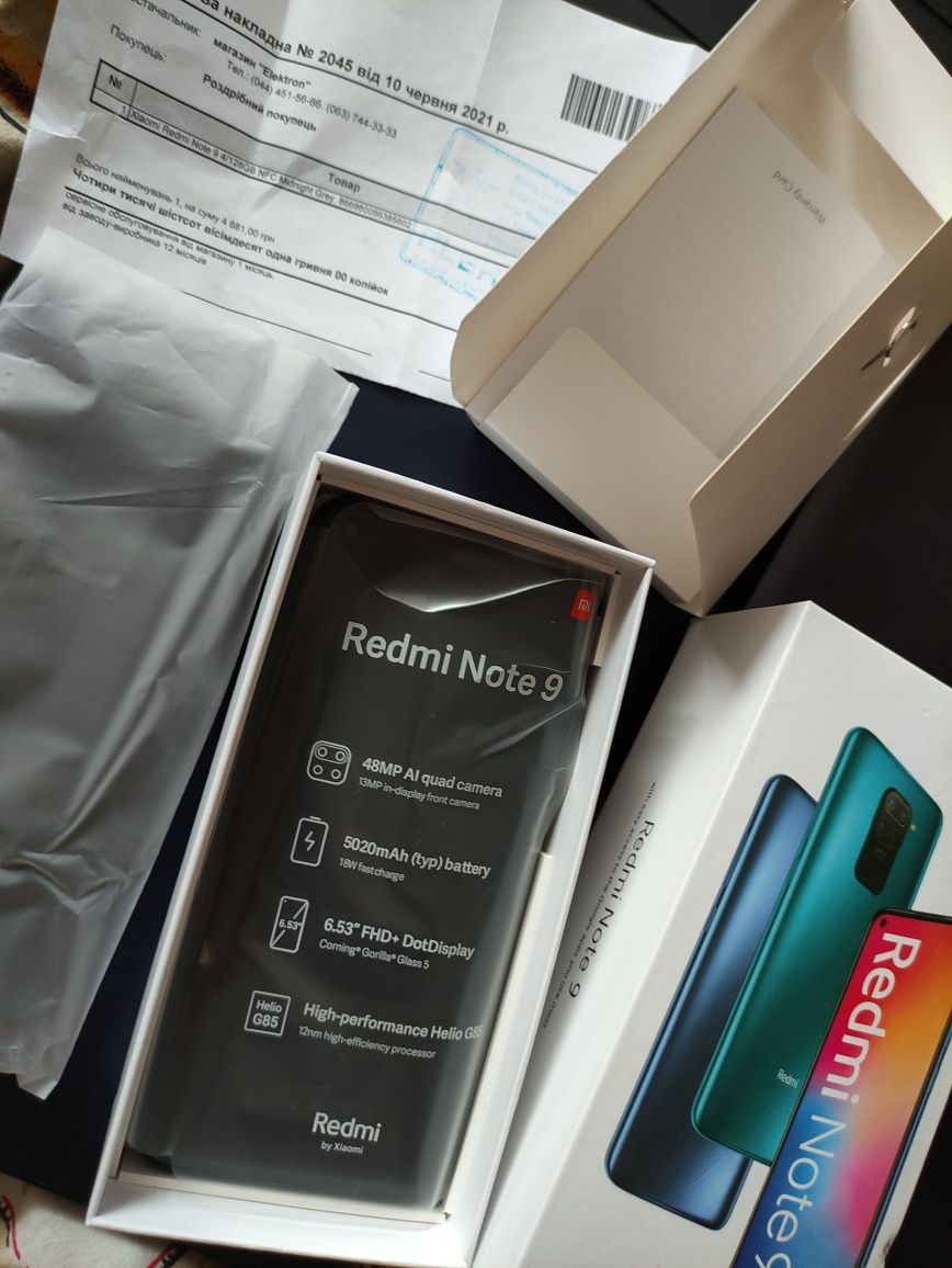 Xiaomi Redmi Note 9 4/128GB Midnight Grey