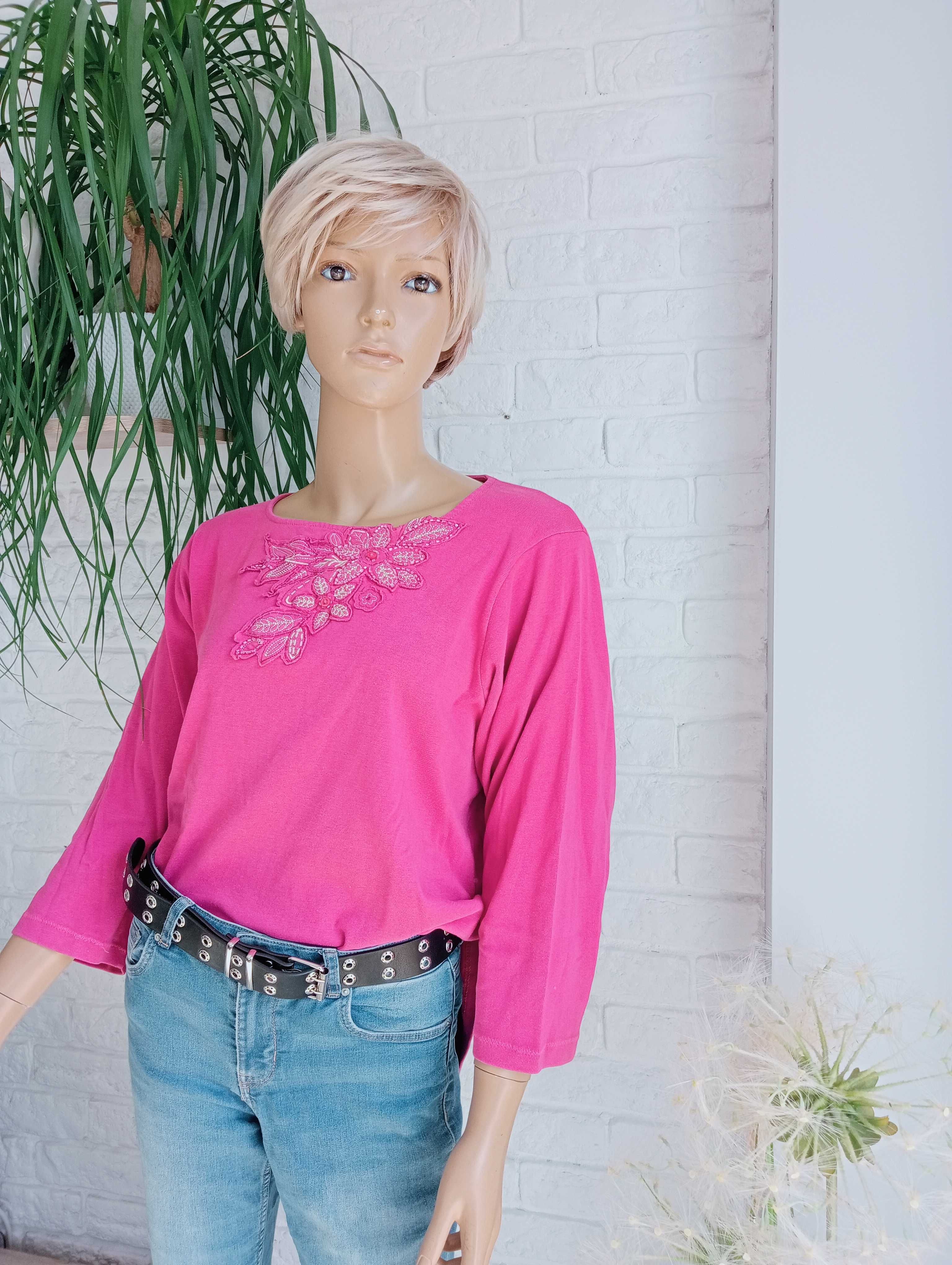 Bawełniana bluzka, t-shirt damski  różowa 3XL/46/18 Casuall Comfort