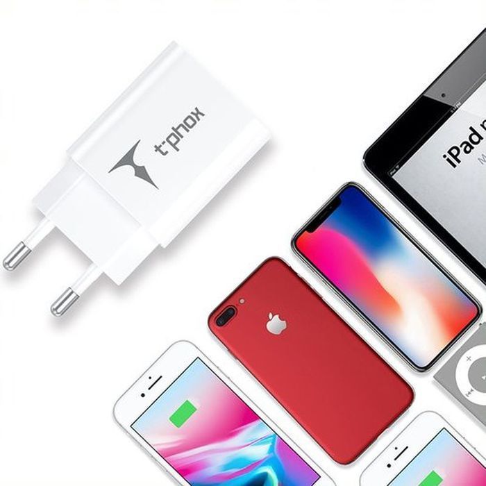 Ładowarka sieciowa T-PHOX MINI-EU MICRO USB WHITE 1.2M 2.4A