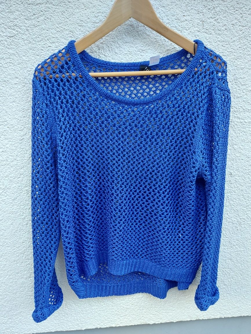 Sweter granatowy H&M rozmiar M/L