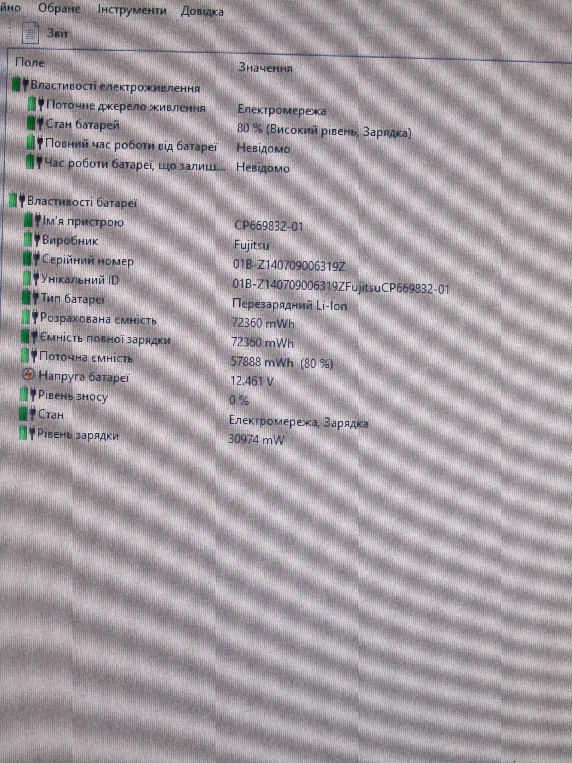 Fujitsu E752 Intel i5-3340M 8 ГБ DDR3 HDD 500 ГБ Акумулятор: Знос 0%
