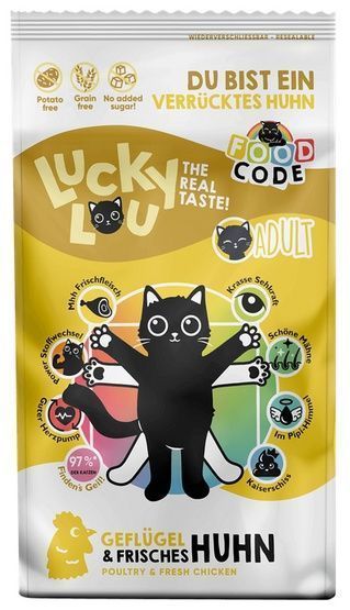 Wysokomięsna karma dla kotów bez sztucznych dodatków - Lucky Lou 340g