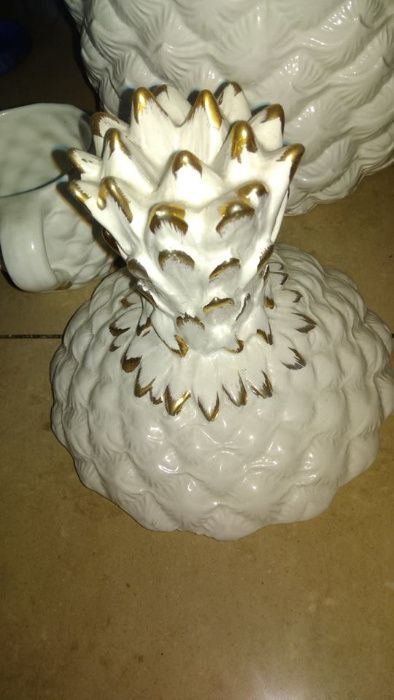Piękny komplet dzban+filiżanki porcelana złocony Kolekcjoner Ananas