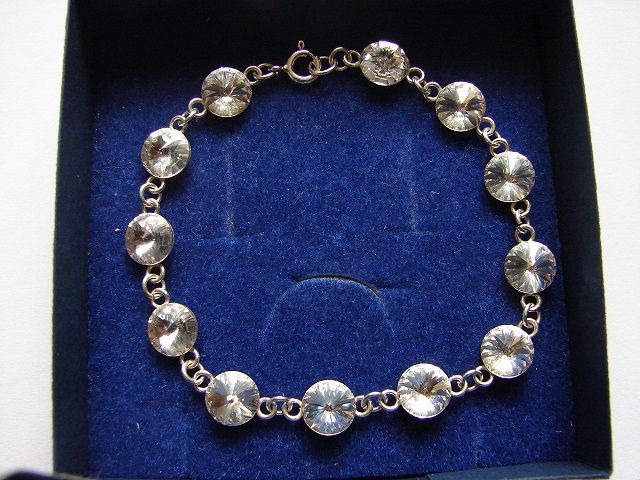 Bransoletka srebrna z użyciem kamieni Swarovski