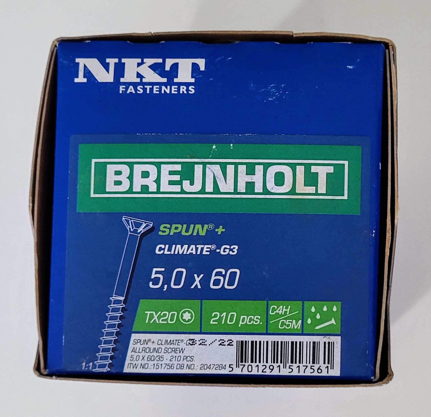 Wkręty uniwersalne NKT Fasteners Spun+ ​​​​Climate-G3 5x60 mm 160 szt.