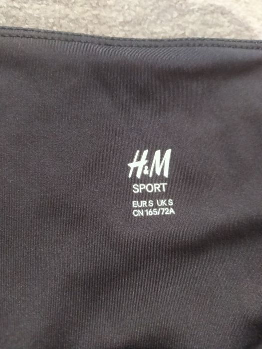 Legginsy sportowe krótkie kolarki prążek z połyskiem wysoki stan H&M