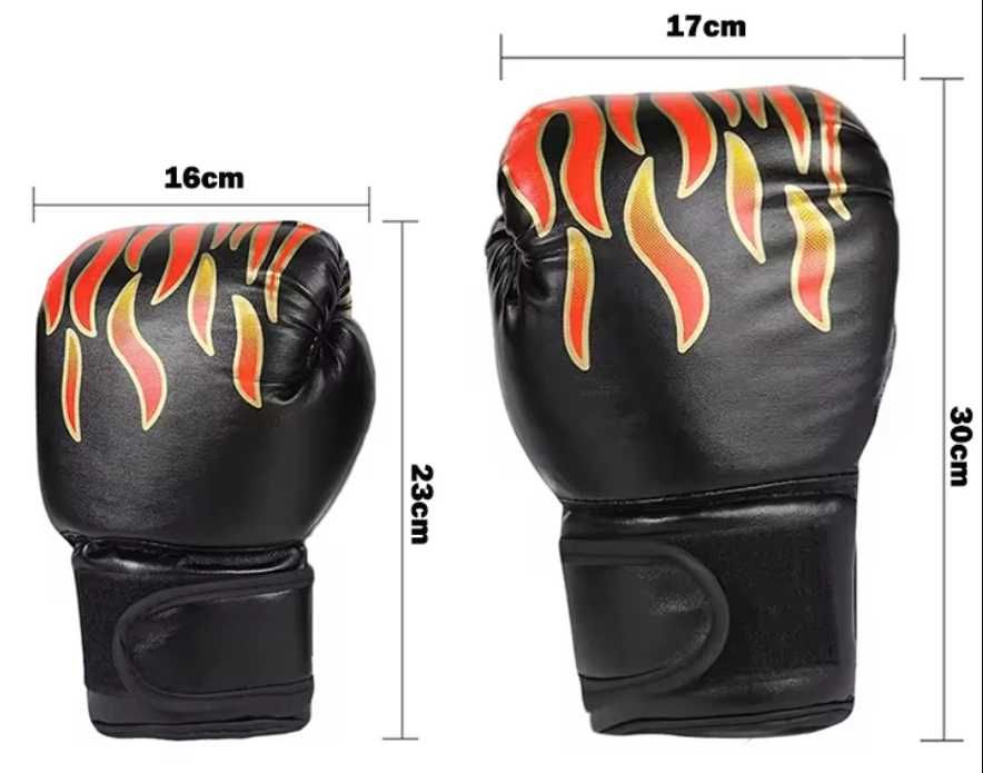 Детские и подростковые боксерские перчатки черные красные