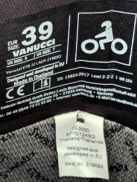 Женские мотоциклетные ботинки VANUCCI VTB 22 LADY. 39р