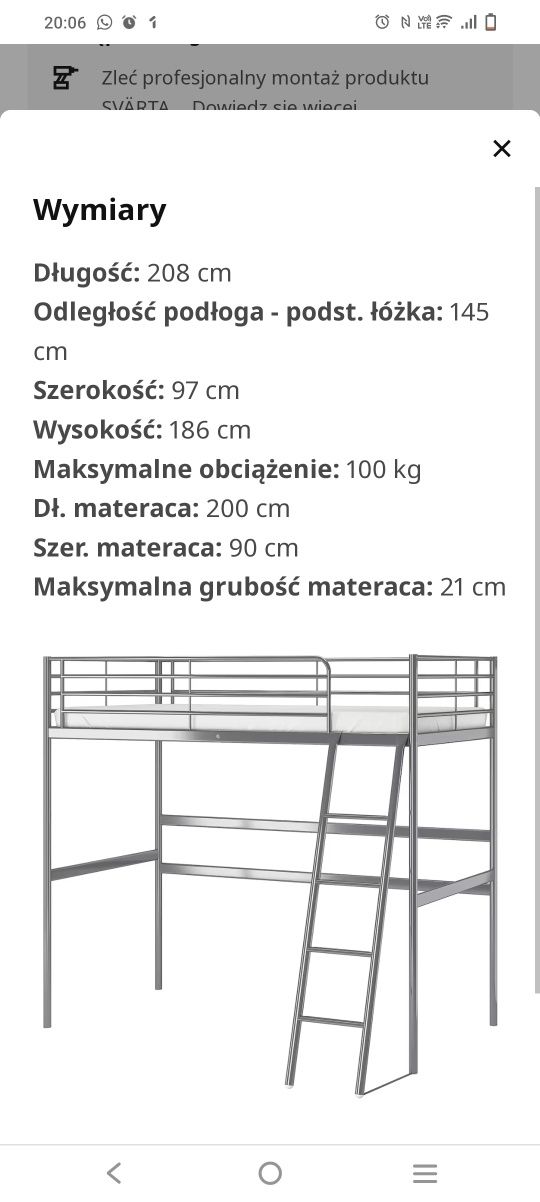 Łóżko piętrowe IKEA