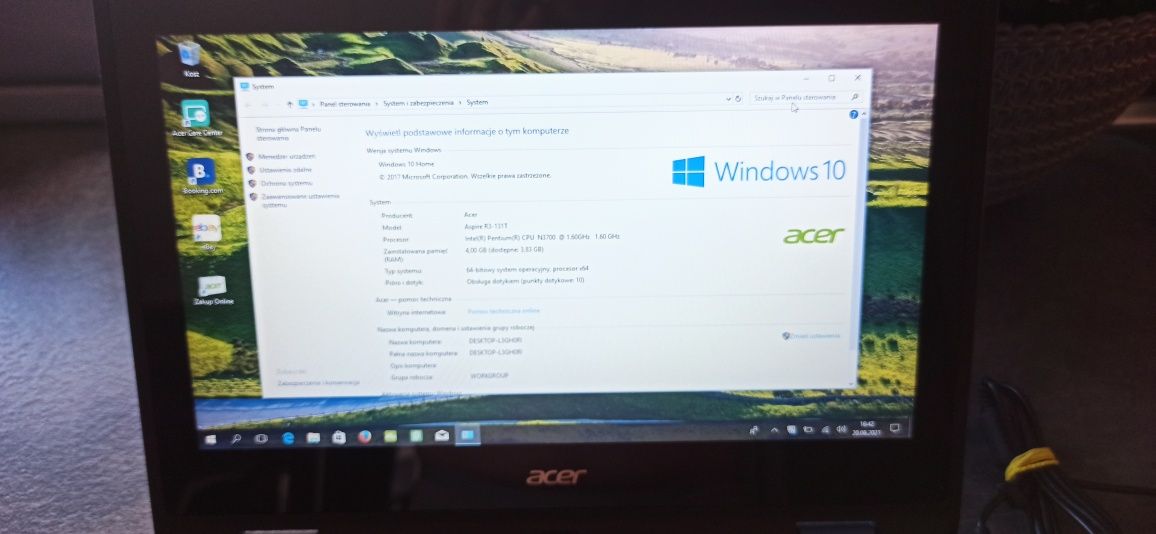 Laptop 2w1  11,6 cala Aspire R3 dotykowy