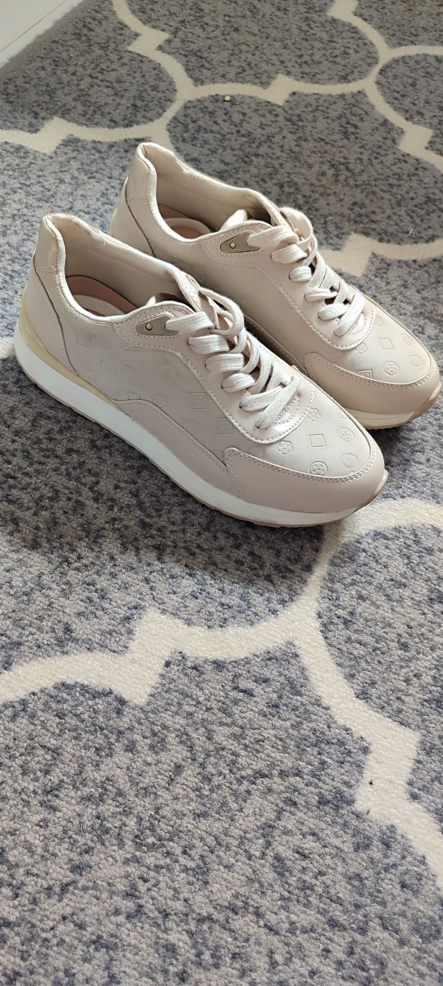 Sneakersy buty damskie beżowe Quazi