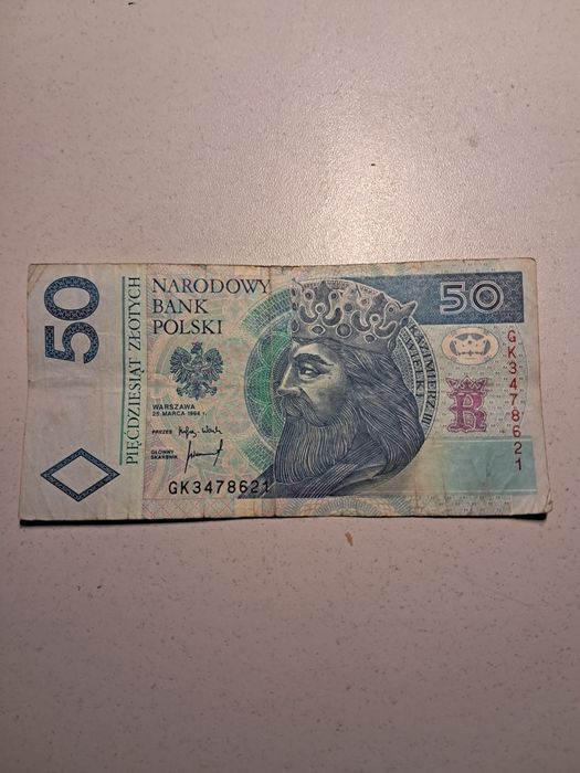 Banknoty seria AA, grubsze czcionki numerow