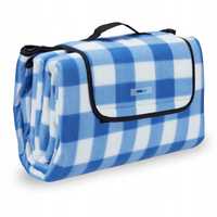 Koc piknikowy w biało-niebieską kratę 200x200 cm Relaxdays WW20