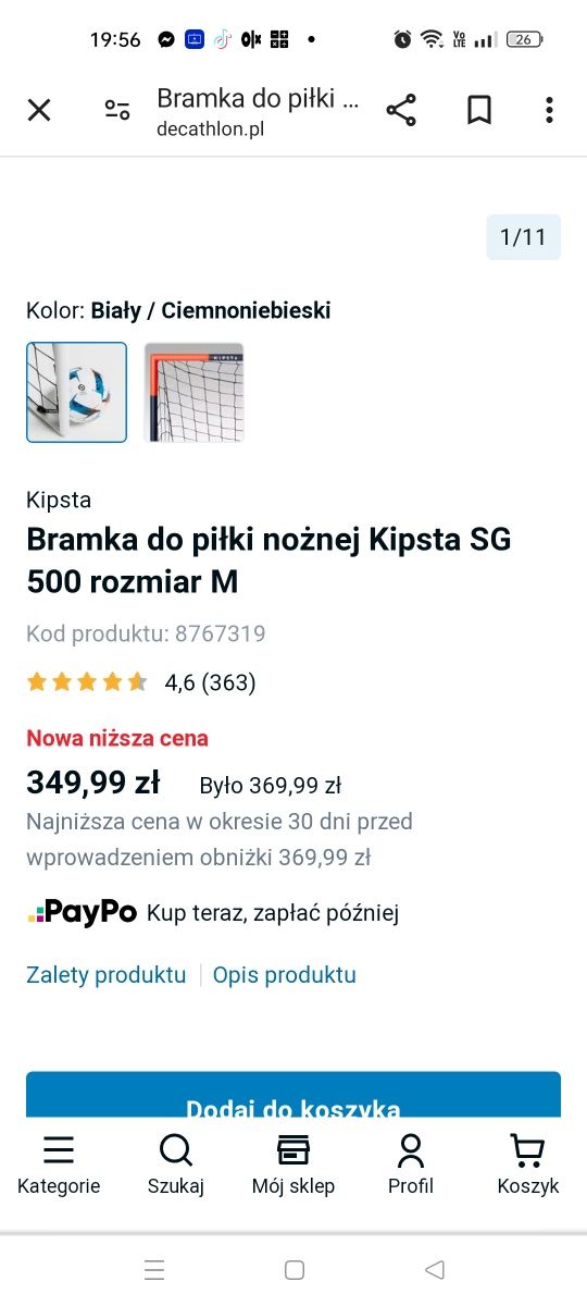 Bramka Kipsta"m"180/120/90