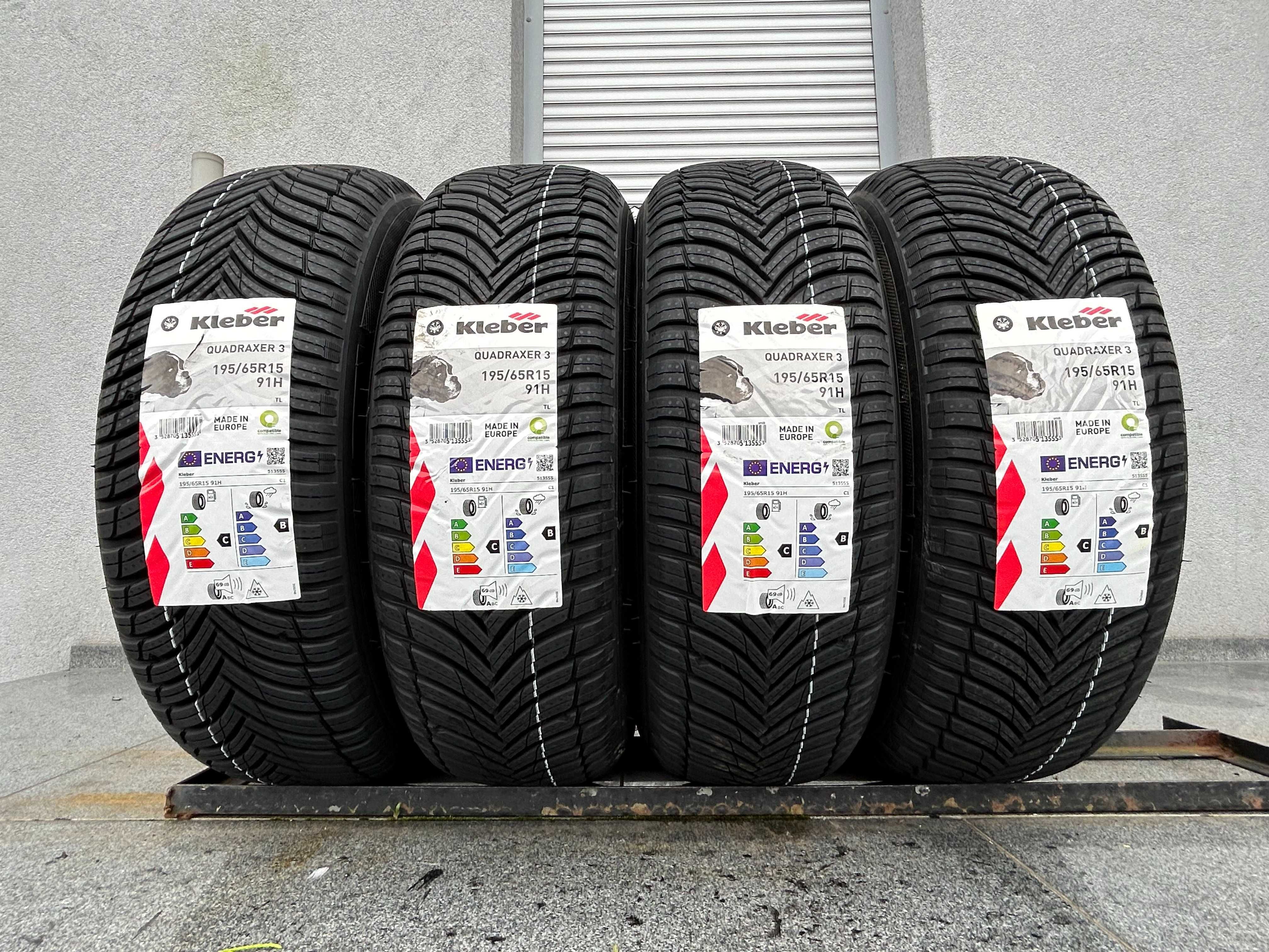 Całoroczne 195/65R15 Kleber Quadraxer3 prod. 2024r C,B,69db gwar