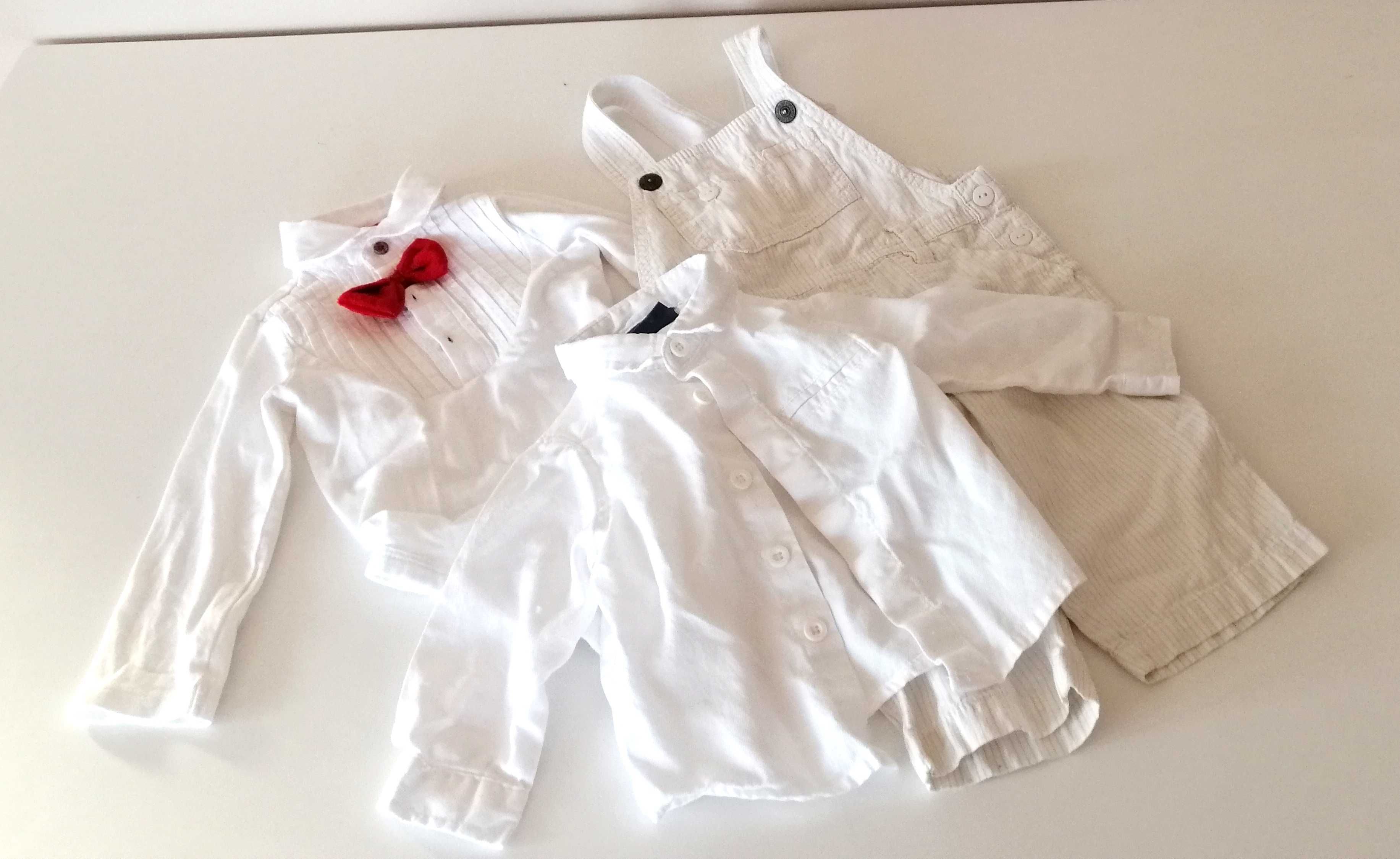 duży zestaw komplet eleganckie ubranka niemowlęce do chrztu roczek 74