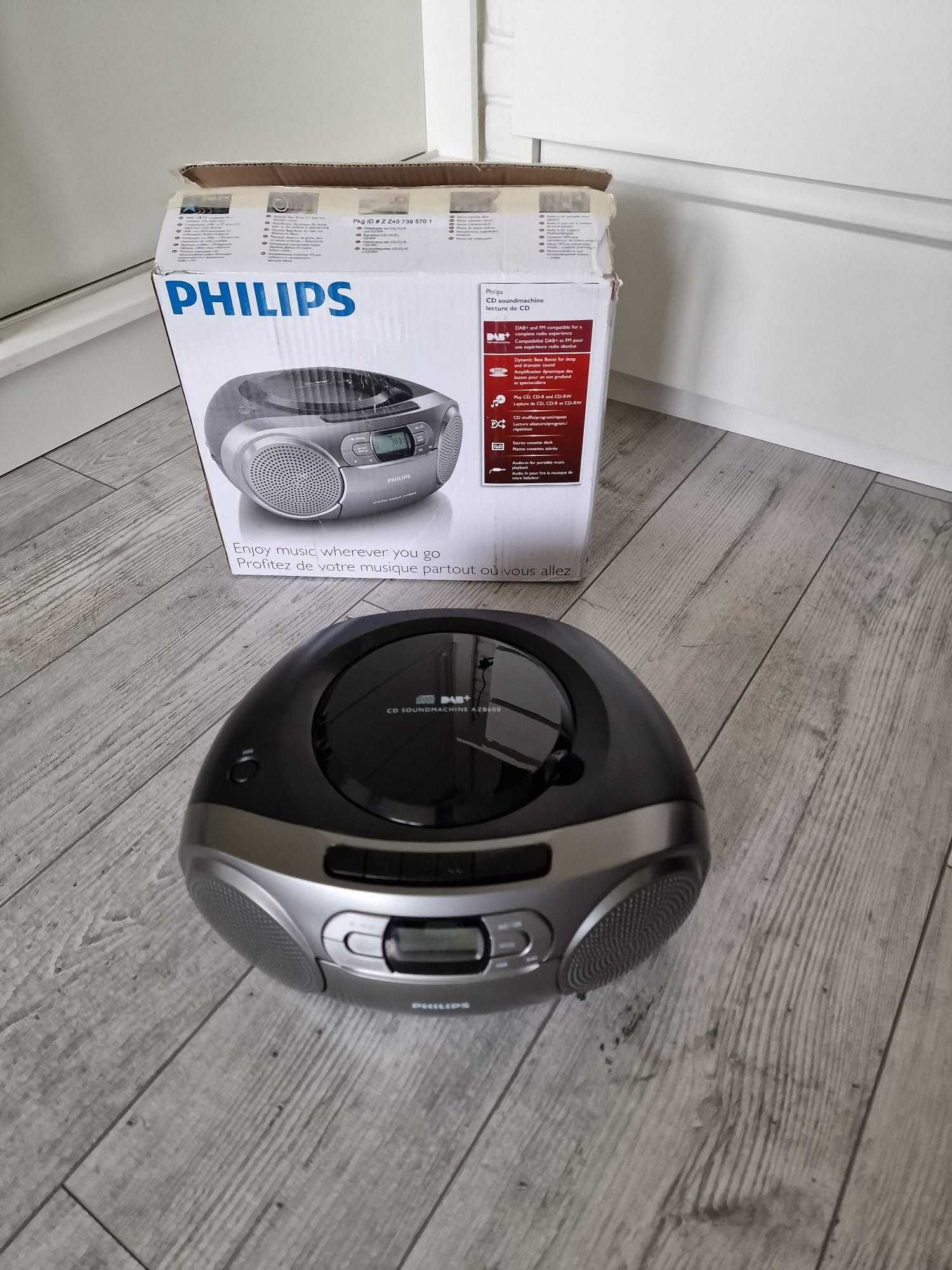 Philips AZB600 radio CD z DAB+ Dynamic Bass Boost UKW-DAB+, CD, kaseta