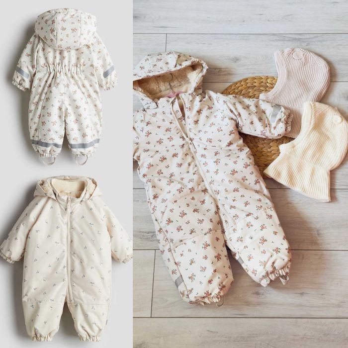 Зимовий термо комбінезон квіточки від h&m ріст  від 74 до 104 см