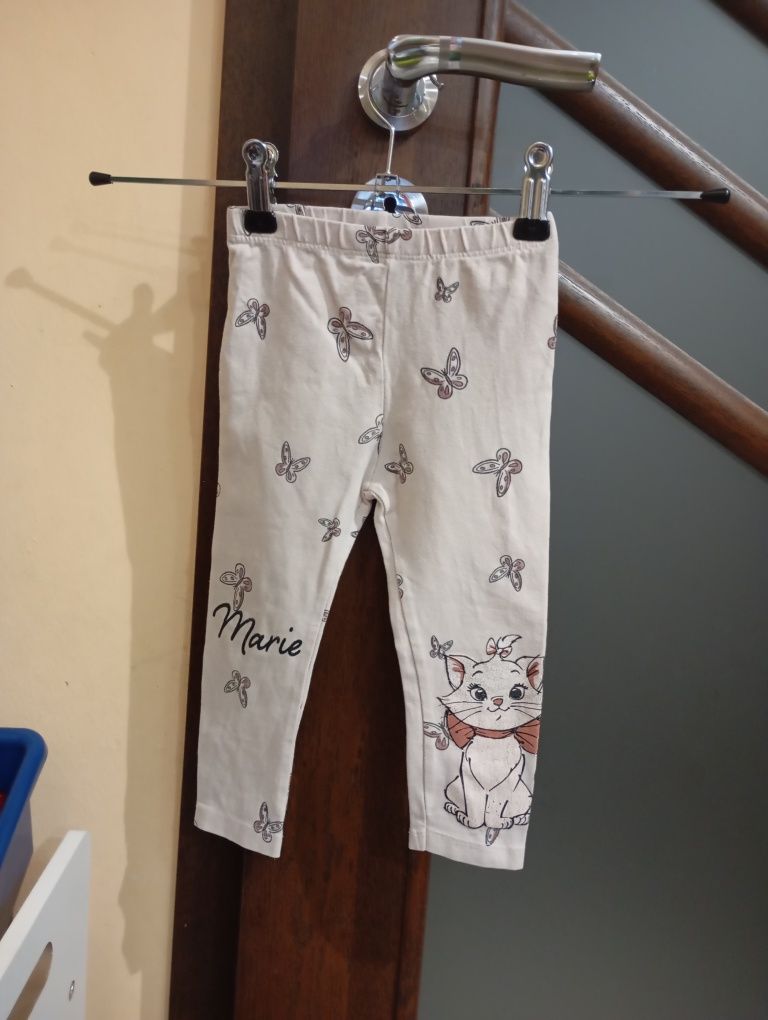 Legginsy getry spodnie elastyczne bawełniane 86 Disney Baby