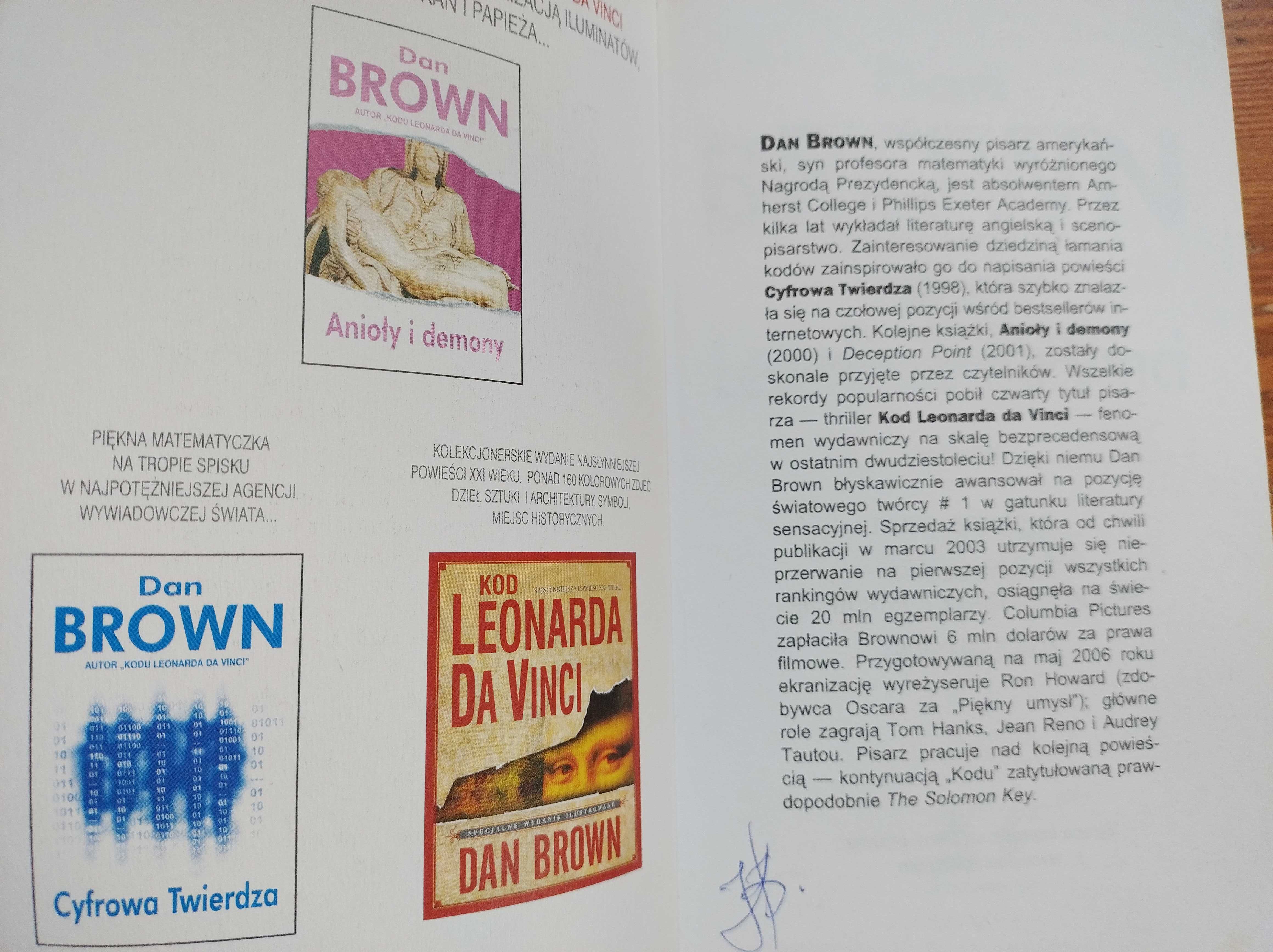 Dan Brown - Kod Leonarda da Vinci, 2005 rok, słynna powieść XXI wieku