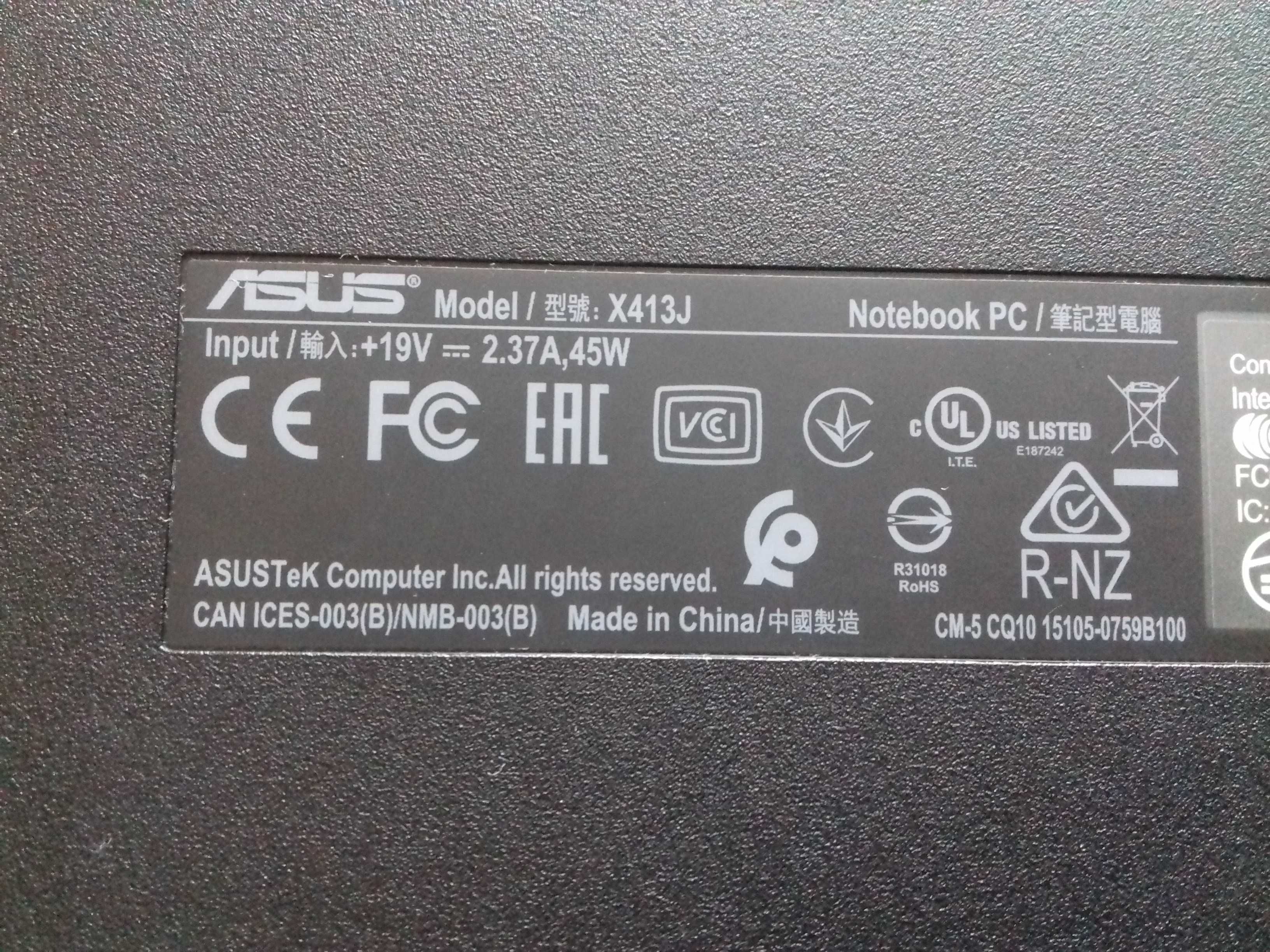 Laptop Asus X413JA, Core i7 10TH 1065G7, DDR4 8GB, SSD 238GB, Intel Ir