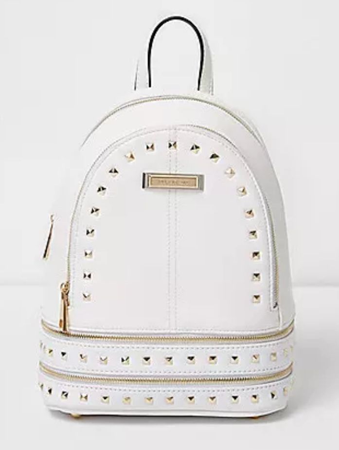 RIVER ISLAND • Przepiękny biały Stylowy plecak